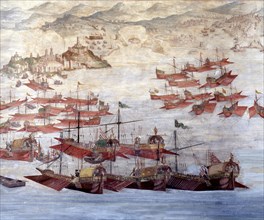 Aid of Tunisia and Ceuta, 1578, fresco in the Palace of Santa Cruz.