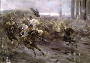 The Huns entering Rome, led by Attila', oil by Ulpiano Checa.