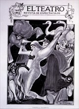 Carmen Tortola Valencia (1882-1955), Andalusian dancer, caricature by Fresno for the cover of the?
