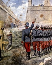 Execution of insurgents in the moats of the Castle of Montjuic, convicted by sacking the churches?
