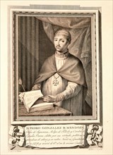 Pedro Gonzalez de Mendoza (1428-1495), Spanish politician and churchman, Cardinal, engraving of t?