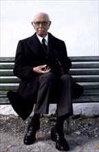 José María Pemán (1898-1981), Spanish writer, photo, 1980.