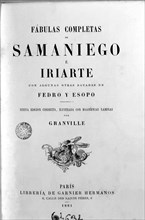 Cover of the book 'Fables' by Félix María de Samaniego, 1881 edition.
