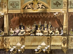 Theater box at the Royal Theatre with Maria Cristina, 1879' Alfonso XII, King of Spain (1857-1885?