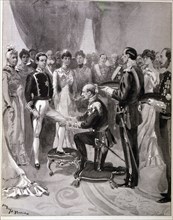 Receiving the Order of the Garter from the hands of the Duke of Connaught', Alfonso XIII, King of?