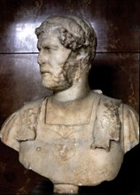 Bust of Hadrian (Publius Aelius Hadrianus) (76-138). Roman Emperor. Bust made 125 AD.