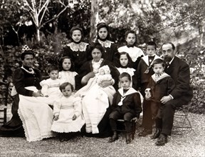 Joan Maragall i Gorina (1860-1911), Catalan poet and essayist,  portrait with his family.
