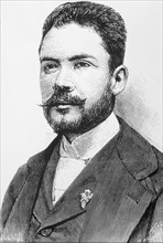Rubén Darío (1867-1916, Nicaraguan poet, engraving in 1892.