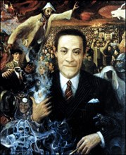 Jardiel Poncela in his universe', oil from 1992, Enrique Jardiel Poncela (1901-1952), Spanish wri?