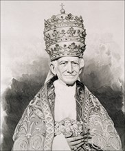Leon XIII, Vincenzo Gioacchino Pecci (1810-1903), pope from 1878-1903, engraving in the 'Ilustrac?