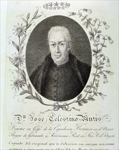 José Celestino Mutis (1732-1808), Spanish-Colombian naturalist, engraving.