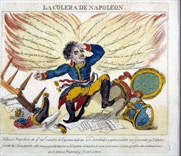 The anger of Napoleon' Napoleon Bonaparte (1759-1821), satirical engraving.