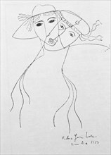 Drawing by Federico Garcia Lorca (1899-1936) held in Buenos Aires to illustrate one of his own po?