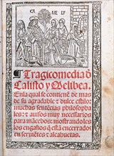 Tragicomedy of Calixto and Melibea by Fernando de Rojas, cover of the printed edition in Burgos i?
