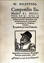 Cover of the edition of 'El deleytoso' by Lope de Rueda, printed in Valencia, 1567 by Joan Timoneda.