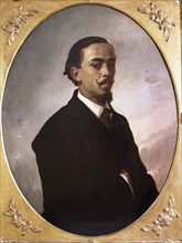Gustavo Adolfo Becquer, Spanish poet (Seville, 1836-1870), oil painting of Valeriano Dominguez Be?