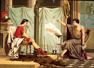 Aristotle (384-322.BC), Greek philosopher, with his pupil Alexander the Great (356-323 a.C.) chro?