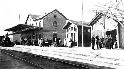 Gallur North Station, province of Zaragoza, 1910.