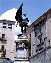 Statue of Juan Bravo (1483-1521), Segovia aristocrat and leader of the revolt of the Communards.