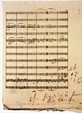 Autograph score of the Symphony No. 8 Op 93 by Ludwig van Beethoven.