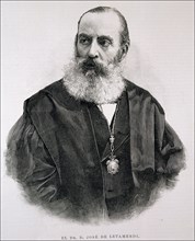 José de Letamendi (1828-1952), Spanish doctor. Engraving in the 'Ilustración Española y Americana'.