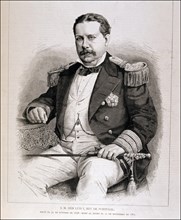 Louis I of Braganza (1838-1889), king of Portugal, engraving in the 'Ilustración española y ameri?
