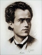 Gustav Mahler (1860-1911), Austrian composer and musician, drawing by Horacio.