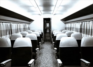 Interior of a passenger car of an automotive train Ter, from the Spanish National Railway Network?