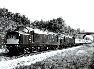 English Express train pulled by two diesel locomotives, travelling at 160 kilometers per hour bet?