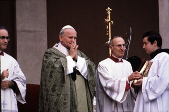 Juan Pablo II (1920-2005), the Pope during a religious celebration.