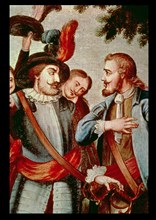 Hernán Cortés (1485-1547) and Diego Velazquez (1465-1524), Spanish coquerors.