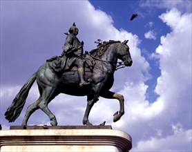 Equestrian statue in the Puerta del Sol in Madrid of Carlos III (1716-1788), King of Spain.