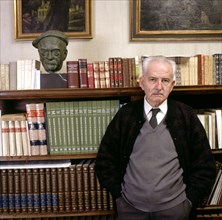 Julio Caro Baroja (1914-1995), Spanish ethnologist, portrait of 1988.