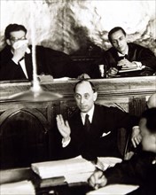 Santiago Casares Quiroga (1884-1950), Spanish politician, declaring in the process of Captain Roj?