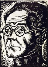 Alfonso Rodriguez Castelao (1886-1950) Spanish writer and draftsman, on a cover of 'Voveroj'.