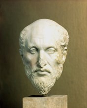 Marble head of Plotinus (205-270), Alexandrian philosopher, leader of Neoplatonism..