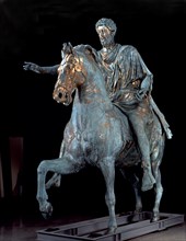 Bronze equestrian statue from the 2nd century of Marcus Aurelius (121-180), Roman Emperor..