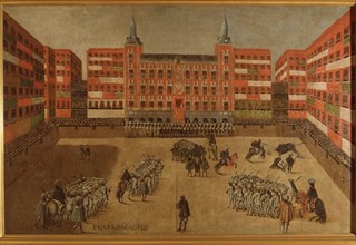 View of the Plaza Mayor of Madrid in a bullfight, 1675-1680.