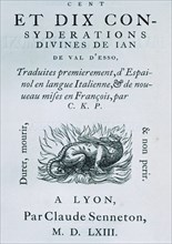 Cover of the work 'Ciento diez consideraciones divinas' (One hundred and ten divine consideration?