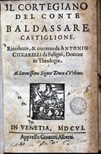 The Courtier (Il cortegliano) by Baldassare Castiglione, printed edition in Venice in 1606.