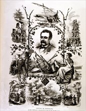 Jose Anselmo Clavé (1831-1906), Spanish music composer. Allegory of the Clave Choirs, engraving o?