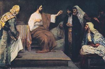 Jesus preaching in Nazareth.