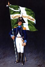 Flag bearer from the canton of Saint-Gall, c. 1804. Color engraving from 1943, published by Editi?