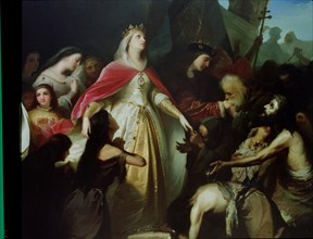 The Catholic Monarchs receiving the Christian captives in the conquest of Málaga, oil, 1837, detail.