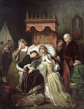 The madness of Isabel of Portugal, oil around 1855.