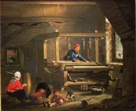 The shop of a weaver, oil, 1656.