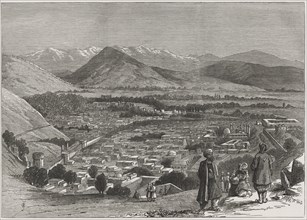British-Afghan war, view of Kabul city from the top of the Citadel. Afghanistan.