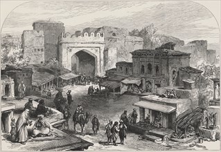 British-Afghan war, scenes in the city of Kabul. Afghanistan entrance gate and market bazaars, No?