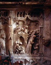 Santo Domingo de la Calzada (1019-1109), Spanish hermit, relief in his mausoleum in the cathedral?