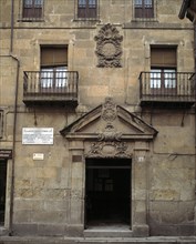 Front of the house where lived and died Miguel de Unamuno (1864-1936), Spanish writer.